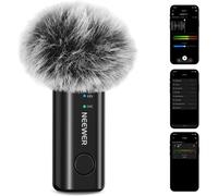 NEEWER KM23B Microphone Cravate sans Fil Contrôle par App pour iPhone et Android Suppression du Bruit Batterie 8h Mini-Micro Cravate Magnétique à Pince pour Enregistrement Vidéo Streaming Vlogging