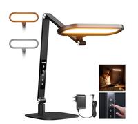 NEEWER Lampe de Bureau LED 16W pour Bureau à Domicile Vidéo Conférence Éclairage de Lecture, Lampe de Table Pliable Double Face Dimmable avec Support Minuterie Mémoire 5 Modes de Couleur CRI95, FR16