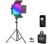NEEWER Lampe de Studio vidéo LED RGB améliorée avec trépied, contrôle par Application, 50W 7000lumens IRC97+ 3200-5600K, Panneau Lumiere Photo à intensité Variable, kit d'éclairage, RGB660 Pro II