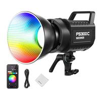 NEEWER Lampe Vidéo LED RGB 300W,Contrôle par Application/2,4 GHz,17 Effets, 2 500-7 500K,36 000 LX, COB, éclairage Continu avec Chiffon de Nettoyage,CRI 95+,Monture Bowens, pour Studio Photo,FS300C