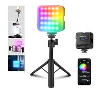 NEEWER Lampe vidéo magnétique RVB avec trépied de Bureau et 3 Chaussures Froides, contrôle par Application améliorée, CRI97+ 2500-8500 K 2000 mAh Rechargeable, Petit Panneau d'éclairage LED, RGB62