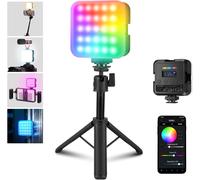 NEEWER Lampe vidéo magnétique RVB avec trépied de Bureau et 3 Chaussures Froides, contrôle par Application améliorée, CRI97+ 2500-8500 K 2000 mAh Rechargeable, Petit Panneau d'éclairage LED, RGB62