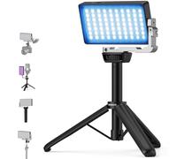 NEEWER Lampe Vidéo RGB 12W, Panneau LED pour Streaming, Selfie, 2500K-10000K CRI97+, Contrôle App/2.4G, Batterie 4300mAh, Support de Bureau pour Vlogging, Enregistrement Vidéo, Podcast, SL90