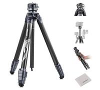 NEEWER LITETRIP LT32 Trépied caméra de voyage en fibre de carbone avec tête sphérique, axe central, boucle à pression, chiffon de nettoyage, plaque QR arche compatible avec Peak Design Capture V3 (ex