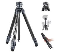 NEEWER LITETRIP LT32 Trépied de Voyage en Fibre de Carbone avec tête panoramique à 360° nivellement ± 15 °, axe Central Amovible, Boucle à Rabat Rapide, Plaque QR Arca Compatible avec Peak Design