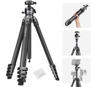 NEEWER LITETRIP LT38 Trépied de Voyage pour Caméra 155cm¿Support en Fibre de Carbone¿Rotule Panoramique/Inclinaison à 360°¿Axe Central¿Plaque QR Arca Compatible avec Peak Design Clip V3¿Charge 10kg