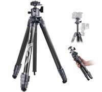 NEEWER LITETRIP Trépied pour appareil photo de voyage de 157,5 cm, support portable en fibre de carbone avec tête panoramique amovible à ± 15°, charge maximale de 10 kg, plaque QR Arca compatible avec