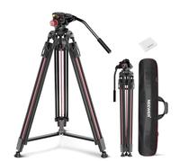 NEEWER LL38 2m Trépied pour Caméra Vidéo avec Tête Fluide et Chiffon de Nettoyage,Support Robuste en Métal avec Plateau à Dégagement Rapide,Compatible avec Canon Nikon et Sony,Charge Maximale 8kg.
