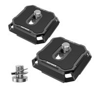 NEEWER Lot 2 Plaques Dégagement Rapide 38mm Adaptateur Montage Caméra | Compatible Arca Swiss,Fixation Trépied à Bandoulière Commutation Rapide,Anti Chute avec Rondelles,QPR-5C