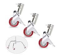 NEEWER Lot de 3 roulettes Pivotantes Diamètre de 75 mm, Construction en Métal et Base en Caoutchouc, Uniquement Compatible avec Le Support C Neewer pour Prise de Vue Vidéo en Studio(Argent)