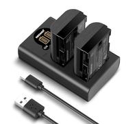 NEEWER Lot de 2 Batteries de Rechange LP-E6P/LP-E6NH/LP-E6N/LP-E6 2400mAh&LCD Double Chargeur USB Vertical pour EOS R5 Mark II EOS R5 EOS R6 EOS R7 EOS R 5D II III IV 6D 6D II 7D 7D II 60D 70D 80D 90D