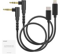 NEEWER Lot de 2 câbles Audio, mâle vers mâle TRS 3,5 mm vers USB C + TRS 3,5 mm vers iOS, Compatible avec DJI Mic Rode Wireless GO II Hollyland NEEWER CM28 CM31 Micro sans Fil iPhone, iPad, Android