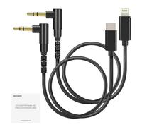 NEEWER Lot de 2 câbles Audio, mâle vers mâle TRS 3,5 mm vers USB C + TRS 3,5 mm vers iOS, Compatible avec DJI Mic Rode Wireless GO II Hollyland NEEWER CM28 CM31 Micro sans Fil iPhone, iPad, Android