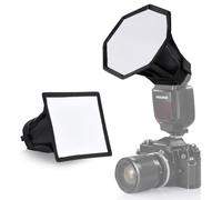 NEEWER Lot de 2 diffuseurs de Flash améliorés - Boîte à lumière Pliable (octogonale de 15 cm, rectangulaire de 15,2 x 12,7 cm) pour Flash à tête Ronde Z2 Z1 V1 et Compatible avec Godox Sony Nikon