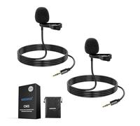 NEEWER Lot de 2 Microphones Cravate à condensateur omnidirectionnel Filaire à Clipser pour scène, Youtube en Direct, Compatible avec l'émetteur de Micro sans Fil Rode Wireless GO II 2 DJI, CM5