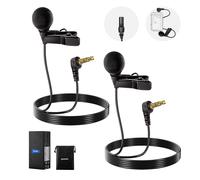 NEEWER Lot de 2 Mini Microphones Lavalier Ø 4 mm à condensateur Filaire enfichable avec connecteur TRS de 1,5 m et 3,5 mm Compatible avec caméra DJI Mic 2 Rode Wireless Go II CM28 CM31, LM8