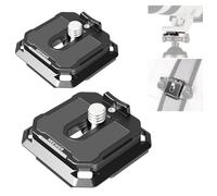 Neewer Lot de 2 Plaques à Dégagement Rapide Carrées 38mm, Plaque de Montage QR Anti-Chute Type Arca Compatible avec Peak Design Capture V3 Clip de Sangle de Sac à Dos, Charge Max 8kg, QPR-5B