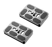 Neewer Lot de 2 plaques de Sabot universelles en métal PU-60 de 60 mm avec vis de 6,35 mm, compatibles avec la tête sphérique de trépied d'appareil Photo (Noir)