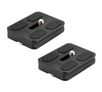Neewer Lot de 2 PU-50 50mm Plateau Rapide Universel en Métal avec 1/4 Pouce Vis, Conforme à Standard pour Appareil Photo Trépied Rotule (Noir)