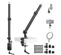 NEEWER Lot de 2 Supports de Bureau pour Appareil Photo - Inclinaison à 225° et pivotant à 360° - 45 à 63 cm - Support de Table réglable - Pince en C - Vis à tête sphérique pour Anneau Lumineux DSLR -