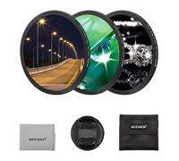 NEEWER Lot de 3 filtres étoiles, Filtre à Effet étoile réglable (4, 6, 8 Points) avec Cadre en Alliage d'aluminium Ultra Fin, HD sans Coins Sombres avec revêtements Nano Double Face. (52mm)