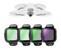 NEEWER Lot de 4 filtres compatibles avec DJI Flip Drone, ND16 CPL UV Black Diffusion 1/4, Accessoires Drone, Filtre ND polarisant Circulaire densité Neutre en Verre Optique HD Multicouche à Pression