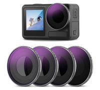 Neewer Lot De 4 Filtres Nd/Pl Compatible Avec Dji Osmo Action 4/Action 5 Pro,Visser Nd8/Pl+Nd16/Pl+Nd32/Pl+Nd64/Pl Kit De Filtres Pour Caméra D'Action Verre Optique Hd Multicouche, Fl-A14