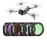 NEEWER Lot de 4 Fltres ND et Compatibles avec DJI Mini 4 Pro, GND0.9 GND1.2, Filtres à Effet Anamorphique à Bords Doux, Densité Neutre/Strie Bleue/Dorée