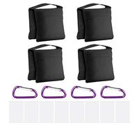 Neewer Lot de 4 sacs de sable robustes pour photographie - Design 4 sacs de poids - Pour studio photo, studio vidéo, arrière-cour, extérieur, terrasse, sport, sac en polypropylène transparent et clips