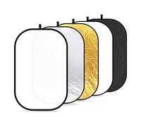 Neewer® Lot de 5 réflecteurs de lumière ovales repliables - Matériel de Photo Professionnel - Translucide, argenté, Noir, doré, Blanc - 120 x 180 cm