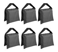 NEEWER Lot de 6 Sacs à Sable pour l’ancrage de trépied Photo ou Pieds d’éclairage au Sol, pour Studio Photo, Tournage de vidéos, Noir