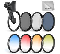 NEEWER Lot de 7 filtres ND de 67 mm compatibles avec Android, Samsung, Google Pixel, Huawei, Xiaomi à Clipser CPL+ ND32 + Starlight + GND (Rouge/Orange/Jaune/Bleu) Kit d'accessoires de Photographie
