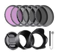 NEEWER Lot de filtres ND 37 mm et Accessoires pour Objectif, kit de filtres ND2 ND4 ND8 UV FLD CPL avec Bouchon d'objectif