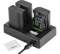 NEEWER LP-E6NH Batterie Remplacement et USB,Pack de 3 Batteries 2250mAh pour LP-E6NH avec USB Triple Emplacement,Chiffon,Compatible avec Canon EOS R7 R5 R6 R6 II R 5DIV 6DII 7DII 80D