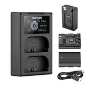NEEWER LP-E6NH Kit de Chargeur de Batterie de Remplacement,Compatible avec Canon EOS R7 R5 R6 R,5D III IV,6D II,7D II,70D,80D,90D,Pack de 2 Batteries,Double Chargeur USB avec écran LCD,USB-C Cable