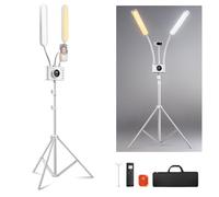 Neewer Lumière d'Esthéticienne avec Support Téléphone et Kit de Sac de Voyage, Lampe Photo LED Cils avec 2,4G/PC/Mac et Contrôle Séparé de 2 Bâton Lumineux, CRI98+, Eclairage pour Tatouage/Beauté