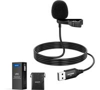 NEEWER Micro-Cravate USB A Plug & Play Mini Microphone Lavalier Omnidirectionnel à Pince Cable 2m USB 2.0 Mac PC Ordinateur Portable Windows YouTube Skype Podcast Gaming Vlog Vidéoconférence LM1