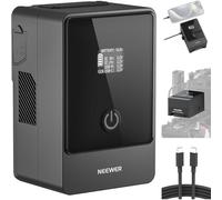 NEEWER Mini Batterie V Mount avec Câble de Type C, 6800mAh 99Wh 14,5V Batterie V-Lock avec Écran OLED/PD 65W USB-C/D Tap/BP/USB A/DC pour Appareil Photo Caméra, PS099E