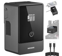 NEEWER Mini Batterie V Mount avec Câble de Type C, 6800mAh 99Wh 14,5V Batterie V-Lock avec Écran OLED/PD 65W USB-C/D Tap/BP/USB A/DC pour Appareil Photo Caméra, PS099E