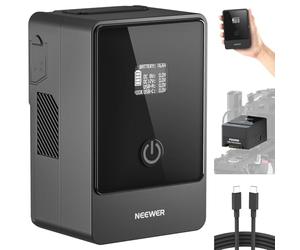 NEEWER Mini Batterie V Mount avec Câble de Type C, 6800mAh 99Wh 14,5V Batterie V-Lock avec Écran OLED/PD 65W USB-C/D Tap/BP/USB A/DC pour Appareil Photo Caméra, PS099E