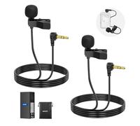 NEEWER Mini Microphone Cravate(Pack de 2),6.6ft/2m Micro-Cravate à Clip,LM5 | Filaire, Condensateur, Prise TRS 3,5mm, Compatible avec DJI Mic 2 Rode Wireless Go II, NEEWER CM28 CM31 et Caméra