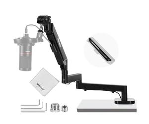 NEEWER MS002 Support de Micro de Bureau à Profil Bas avec Amortisseur Pneumatique Réglable Pivotant à 360°,Gestion des Câbles, Support de Montage de Bureau Compatible avec Shure MV7 SM7B Blue Yeti Mic