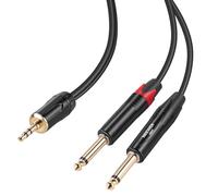 NEEWER MS027 Câble de dérivation 3,5 mm 1/8" TRS vers 1/4 Dual 6,35 mm TS Câble de dérivation 6 m Câble répartiteur audio stéréo mâle vers mâle pour smartphone, tablette, ordinateur portable