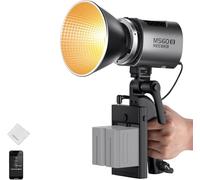 NEEWER MS60B Lampe Vidéo LED 2,4 GHz/Contrôle par Application, 65W, Mini Projecteur Compact COB en Métal, éclairage Continu Bowens pour Studio Photo, 40 000lux/1m,2 700-6 500K,CRI 97+/TLCI 98+, Argent