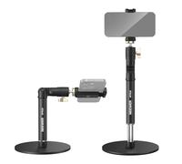 NEEWER MT010 Support de téléphone portable pour table de bureau - Compatible avec iPhone Samsung - Pour la vidéo et l'enregistrement de films - Tête sphérique à 360° - Bras pliable - Base en métal