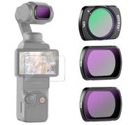 NEEWER ND CPL Kit de filtres Compatible avec DJI Osmo Pocket4&3/Xtra Muse Creator Combo 3Pack,Ensemble de Filtre polarisant à densité Neutre magnétique ND4 ND8 CPL&Verre Optique HD Multicouche,FL-B03