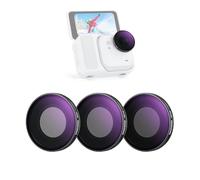 NEEWER ND Filtres compatibles avec Insta360 GO Ultra (ND8/ND16/ND32), Kit de Filtres Objectif à densité neutre à visser, Verre optique HD multicouche,Cadre fin,Accessoires pour caméra d'action, FL-C50