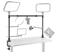 NEEWER NK002 Support de Caméra Suspendu avec Phone Mount,2 Rotules,Bras,Super Pince,Chiffon de Nettoyage, Monture de Bureau Multi-appareils Réglable en Hauteur et en Largeur,Charge maximale 12kg