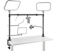 NEEWER NK002 Support pour Appareil Photo avec 2 rotules Super Clamp/Support de téléphone Portable/Appareil Photo, Support Multi-appareils, Plate-Forme, trépied, Hauteur réglable, Charge maximale 12