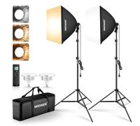 NEEWER NK103 Lot de 2 boîtes à lumière avec trépied, Ampoules LED Bicolores 45 W 2,4 G, 10 canaux, 2900 K-7000 K, 1400 lux/m, CRI95, télécommande de 20 m, kit d'éclairage continu pour Photographie